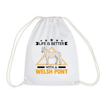 La vie est meilleure avec mon poney gallois - Sac de sport léger - blanc - Devant