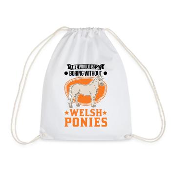 Cavalier de poney gallois - Sac de sport léger - blanc - Devant