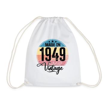 Vintage Made in 1949 Year of birth 1949 Birthday - Drawstring Bag - white - Front