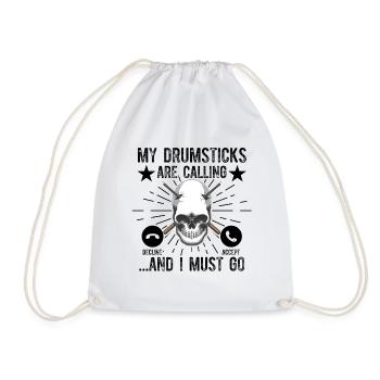 Mes baguettes appellent I Must Go - Funny Drumme - Sac de sport léger - blanc - Devant