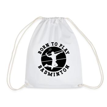 Born To Play Retro Racquet Sport Badminton Player - Sac de sport léger - blanc - Devant