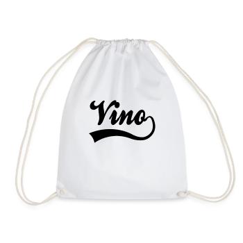 Wine Vino lettering - Drawstring Bag - white - Front