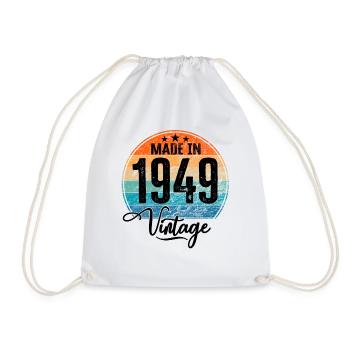 Vintage Made in 1949 Year of birth 1949 Birthday - Drawstring Bag - white - Front