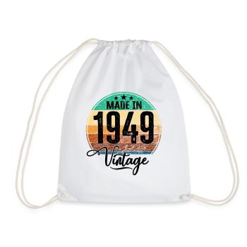 Vintage Made in 1949 Year of birth 1949 Birthday - Drawstring Bag - white - Front