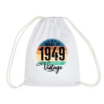 Vintage Made in 1949 Year of birth 1949 Birthday - Drawstring Bag - white - Front