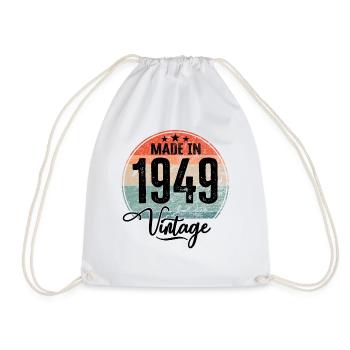 Vintage Made in 1949 Year of birth 1949 Birthday - Drawstring Bag - white - Front