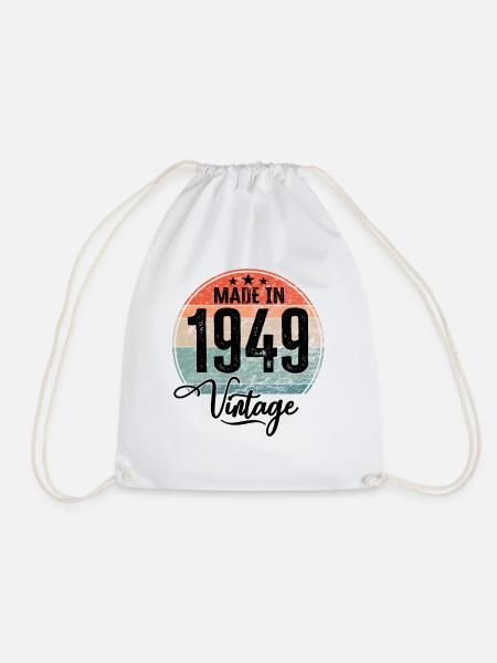 Vintage Made in 1949 Geburtsjahr 1949 Geburtstag - Turnbeutel - Weiß
