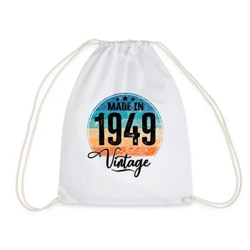 Vintage Made in 1949 Year of birth 1949 Birthday - Drawstring Bag - white - Front