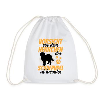 Vorsicht vor dem Schafpudel Hütepudel - Turnbeutel - Weiß - Vorne
