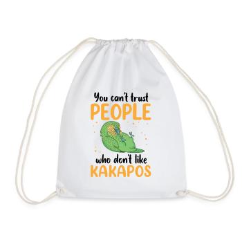 Kakapo do not trust flightless parrot Kakapo - Drawstring Bag - white - Front