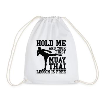 Muay Thai Coach Kickboxing Instructor Martial Arts - Drawstring Bag - white - Front