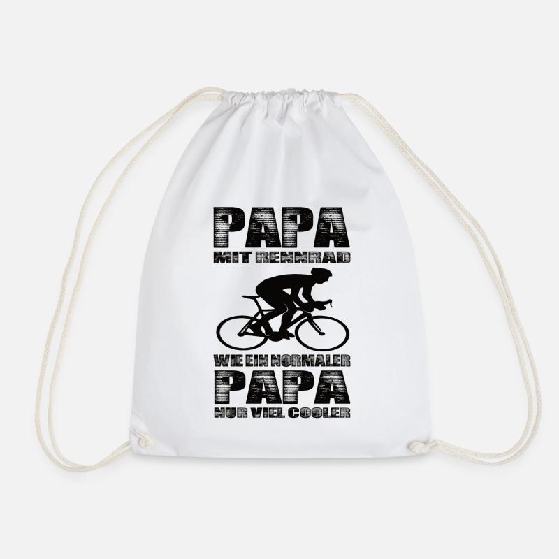 Papa Mit Rennrad Wie Ein Normaler Papa nur Cooler - Turnbeutel - Weiß
