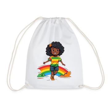 Lebendige Regenbogen Kinderdesign - Turnbeutel - Weiß - Vorne