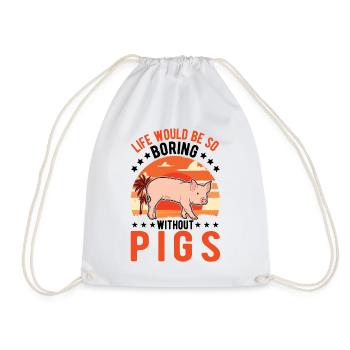 Porc Cadeau Agriculteur Cochon - Sac de sport léger - blanc - Devant