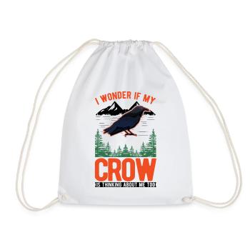 Crow Crow Crow Raven - Drawstring Bag - white - Front