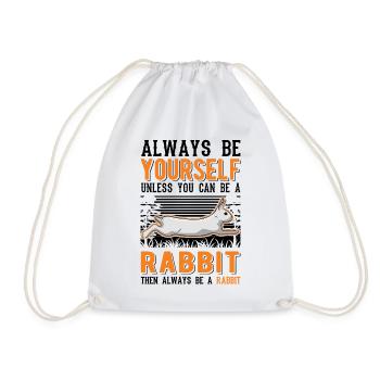 Rabbit Bunny Rabbit Rabbit - Drawstring Bag - white - Front