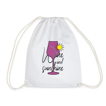 Wein Sonne Sonnenschein Spruch - Turnbeutel - Weiß - Vorne