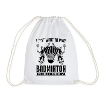 Je veux juste jouer au joueur de badminton Shuttlecock - Sac de sport léger - blanc - Devant
