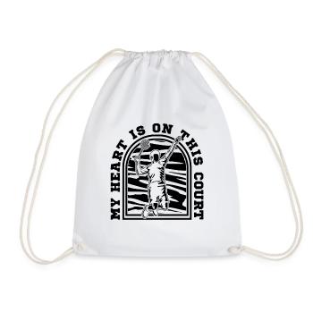 Mon cœur est sur ce terrain Joueur de badminton de raquette - Sac de sport léger - blanc - Devant
