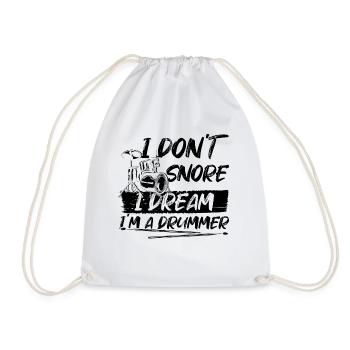 Je ne ronfle pas, je rêve que je suis batteur - Funny Drum P - Sac de sport léger - blanc - Devant