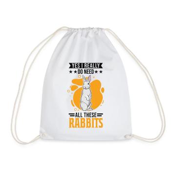 Kaninchen Geschenk Häschen Hase Kaninchen - Turnbeutel - Weiß - Vorne