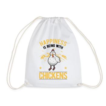 Le bonheur, c’est d’être avec Chickens Hühner - Sac de sport léger - blanc - Devant