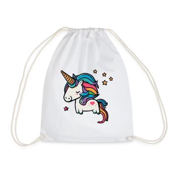 Cute magic unicorn for kindergarten and school - Drawstring Bag - white - Front