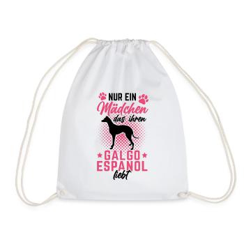 Mädchen liebt Galgo Espanol Spanischer Windhund - Turnbeutel - Weiß - Vorne