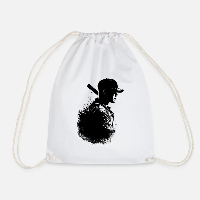 Baseball Spieler Silhouette - Turnbeutel - Weiß