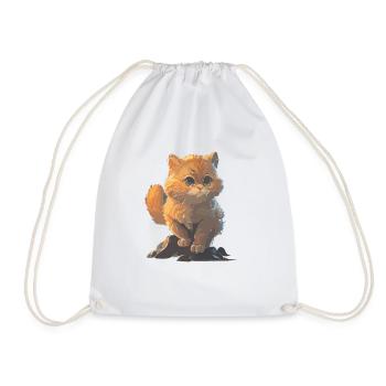Cat cute cat drawing - Drawstring Bag - white - Front