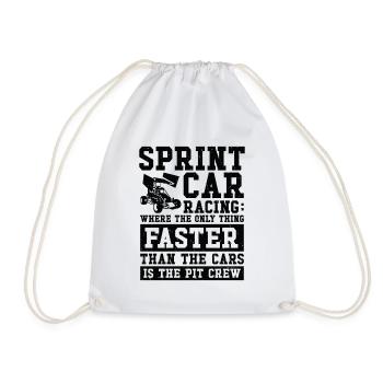 Sprint Car Dirt Track Racing - Drawstring Bag - white - Front