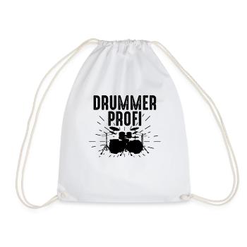 Batteur Profi Drum Player - Batteur Musicien Drumm - Sac de sport léger - blanc - Devant