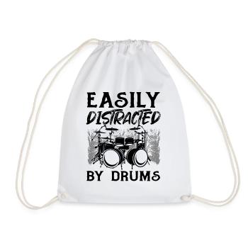 Facilement distrait par la batterie - Drummer Musician Drum - Sac de sport léger - blanc - Devant