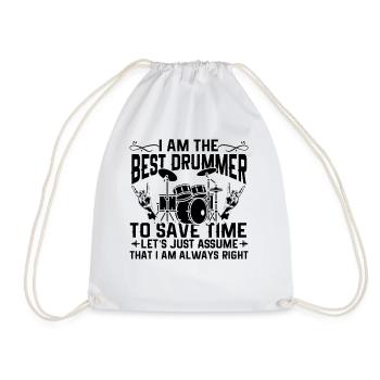 Je suis le meilleur batteur drôle de batteur - Sac de sport léger - blanc - Devant