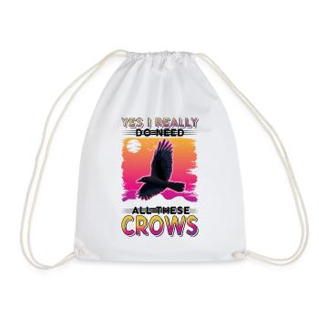 Crow Gift Raven Crow - Drawstring Bag - white - Front
