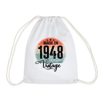 Millésime fabriqué en 1948 Année de naissance 1948 Anniversaire - Sac de sport léger - blanc - Devant