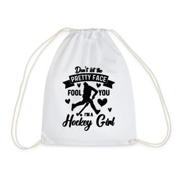 Ne laissez pas la jolie joueuse de hockey-balle au sol - Sac de sport léger - blanc - Devant