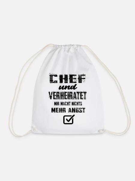 Chef und Verheiratet - Turnbeutel - Weiß