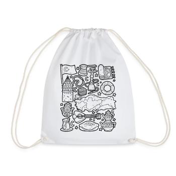 Turkey Doodles Istanbul Antalya Ankara Kebab - Drawstring Bag - white - Front