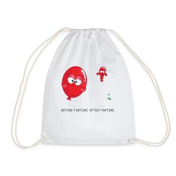 Laughter, balloon farts, lets the air out - Drawstring Bag - white - Front