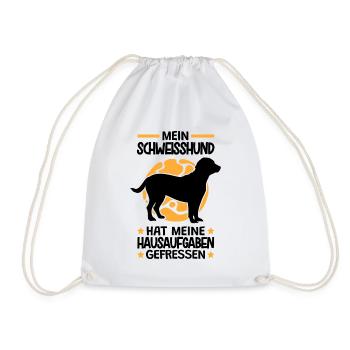 Hannoverscher Schweißhund Hausaufgaben gefressen - Turnbeutel - Weiß - Vorne