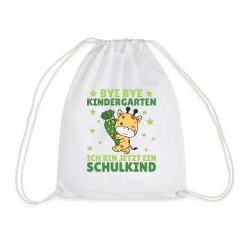 bye bye Kindergarten ich bin jetzt ein Schulkind - Turnbeutel - Weiß - Vorne