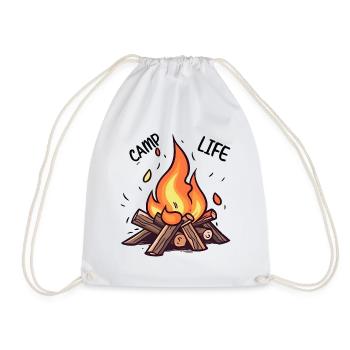 Camp Life Campfire - Drawstring Bag - white - Front