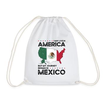 Born Mexican Mexico American USA Citizenship - Drawstring Bag - white - Front