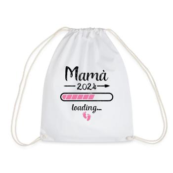 Mamá 2024 Loading Pregnancy Mother Mommy Mom Birth - Drawstring Bag - white - Front
