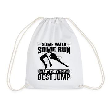 Some Walk Some Run Pole Vault Jumping High Jumper - Drawstring Bag - white - Front