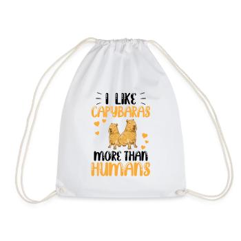 Capybara more like South America capybara - Drawstring Bag - white - Front