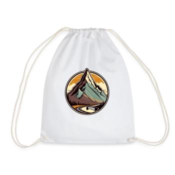 Mountain hiking - Drawstring Bag - white - Front