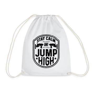 Stay Calm And Jump High Gymnastics High Jumper - Turnbeutel - Weiß - Vorne