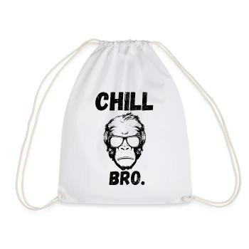 Chill Bro Affe mit Sonnenbrille Lustiges Outfit - Turnbeutel - Weiß - Vorne